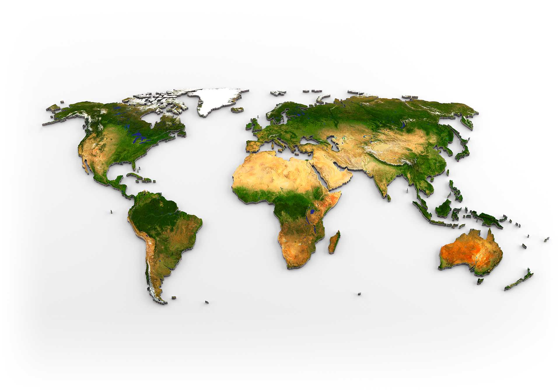 World Map w/ Canadian Flag